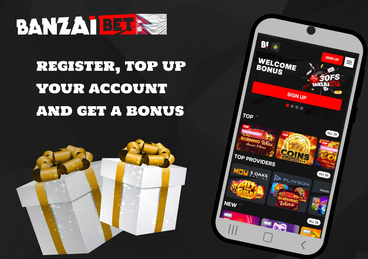 Banzaibet gives a guaranteed welcome bonus on the first deposit to the account