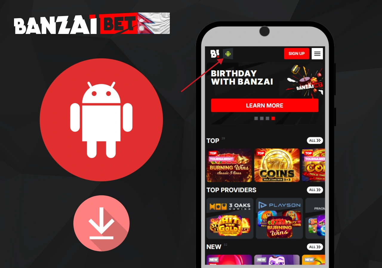 Banzaibet Nepal app is available for all Android owners